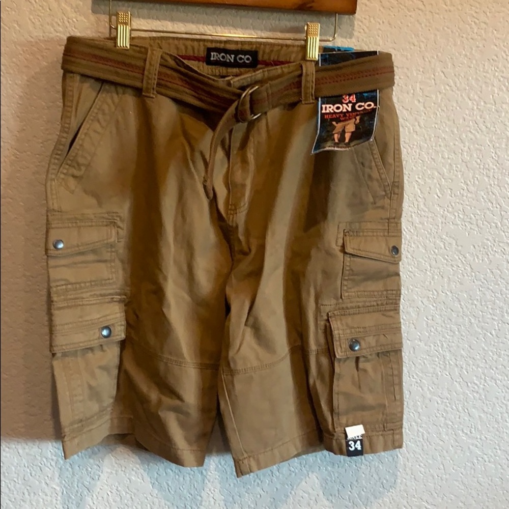 Iron Co Cargo shorts with belt